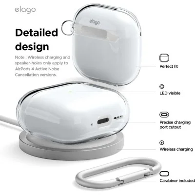 Elago Airpods 4 Silicone Hang Case - Clear